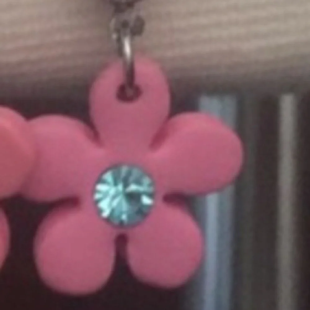 Pink Flower Dangle Earrings